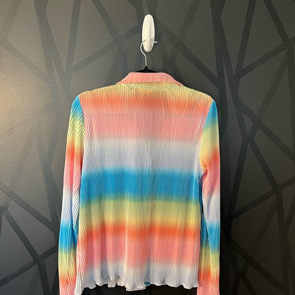 Easel Multicolor Striped Button Down Shirt - Picture 4 of 5